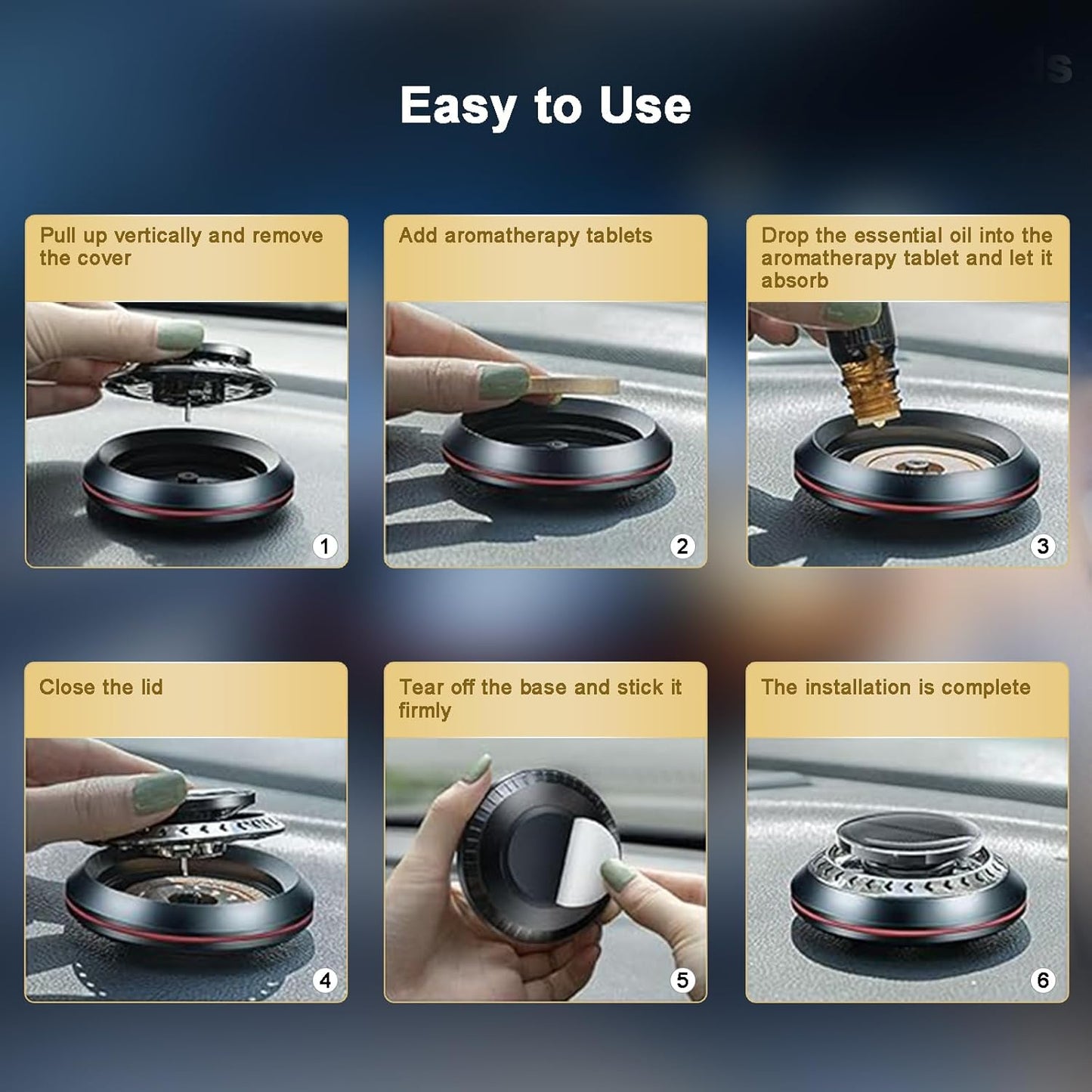 Car Dashboard Solar Fragrance Diffuser