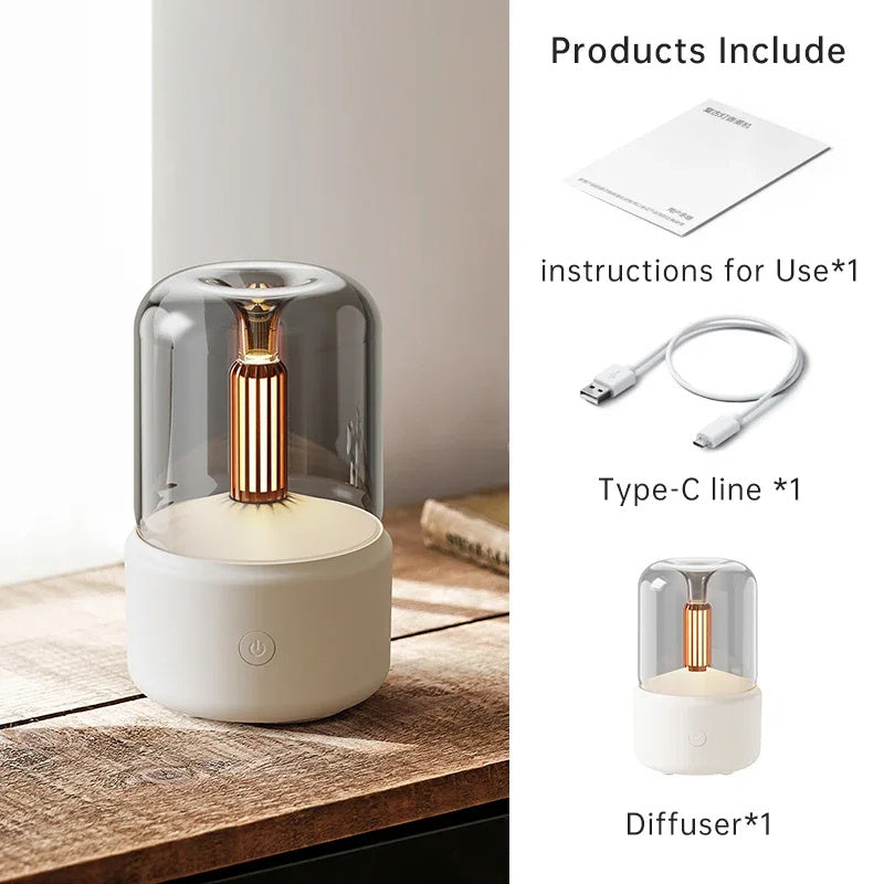Portable Mini Aroma Diffuser USB Air Humidifier Essential Oil Night Light Cold Mist Maker Sprayer For Home Gift Air Two Enhancing Spacecraft Superior Mode Humidifier Rooms, Relaxation Spray