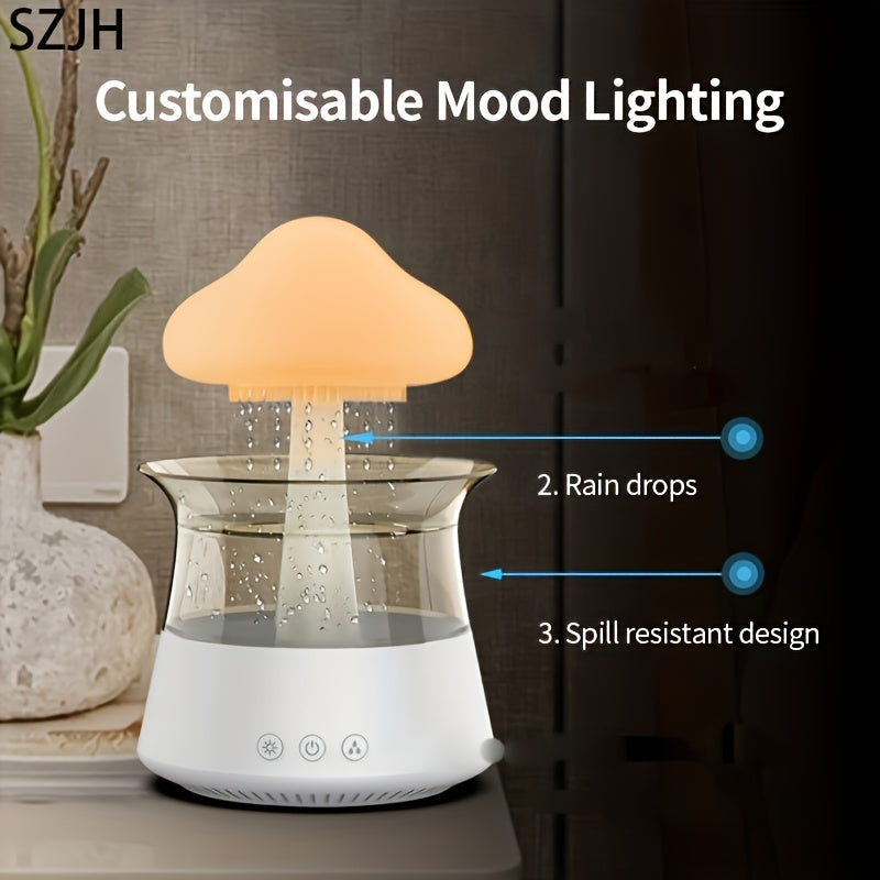 Rain Cloud Aromatherapy Essential Oil Diffuser Night Light-2