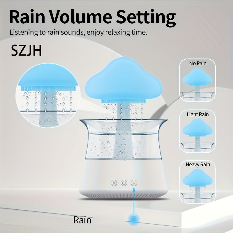 Rain Cloud Aromatherapy Essential Oil Diffuser Night Light-3
