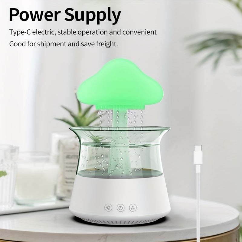 Rain Cloud Aromatherapy Essential Oil Diffuser Night Light-1