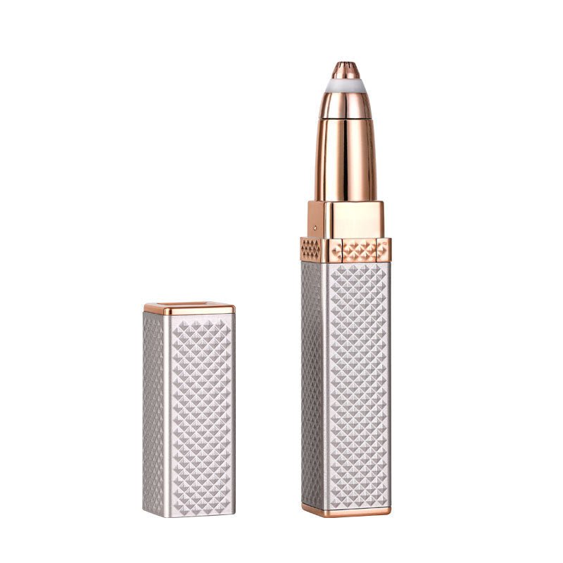 Chic USB Rechargeable Eyebrow Trimmer Disguised as Elegant Lipstick Holder - TrendSetDas