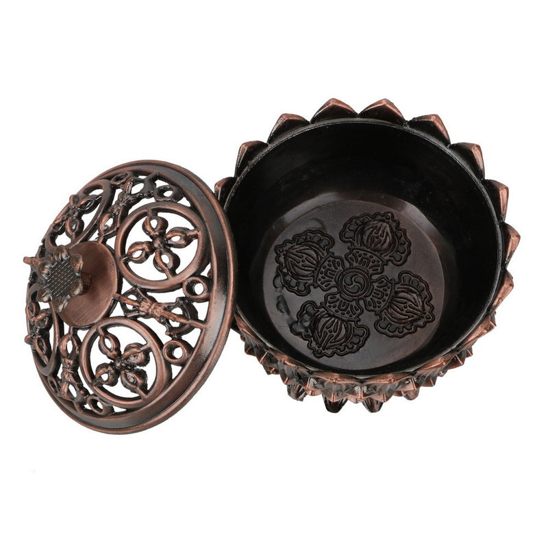 Vintage Lotus Shaped Alloy Incense Burner Holder