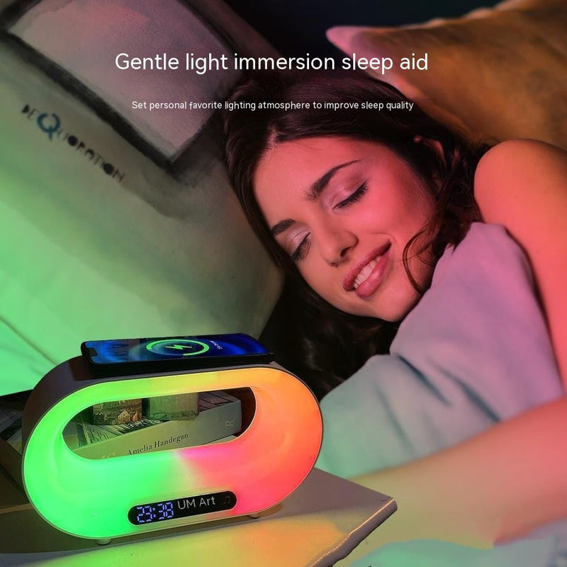 Multi-function 3 In 1 LED Night Light APP Control RGB Atmosphere Desk Lamp Smart Multifunctional Wireless Charger Alarm Clock - TrendSetDas